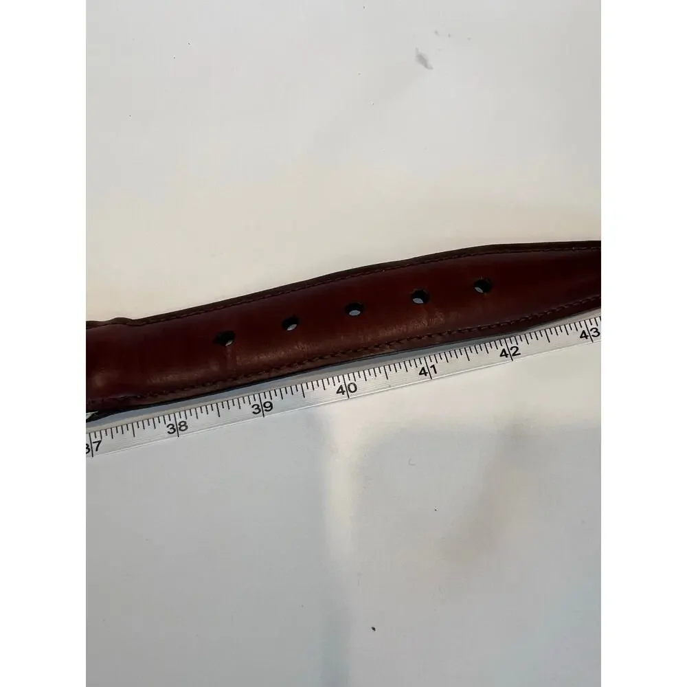 Vintage Braided Stretchy Belt Leather Elastic Solid BrassTan & Brown Size 40 SG